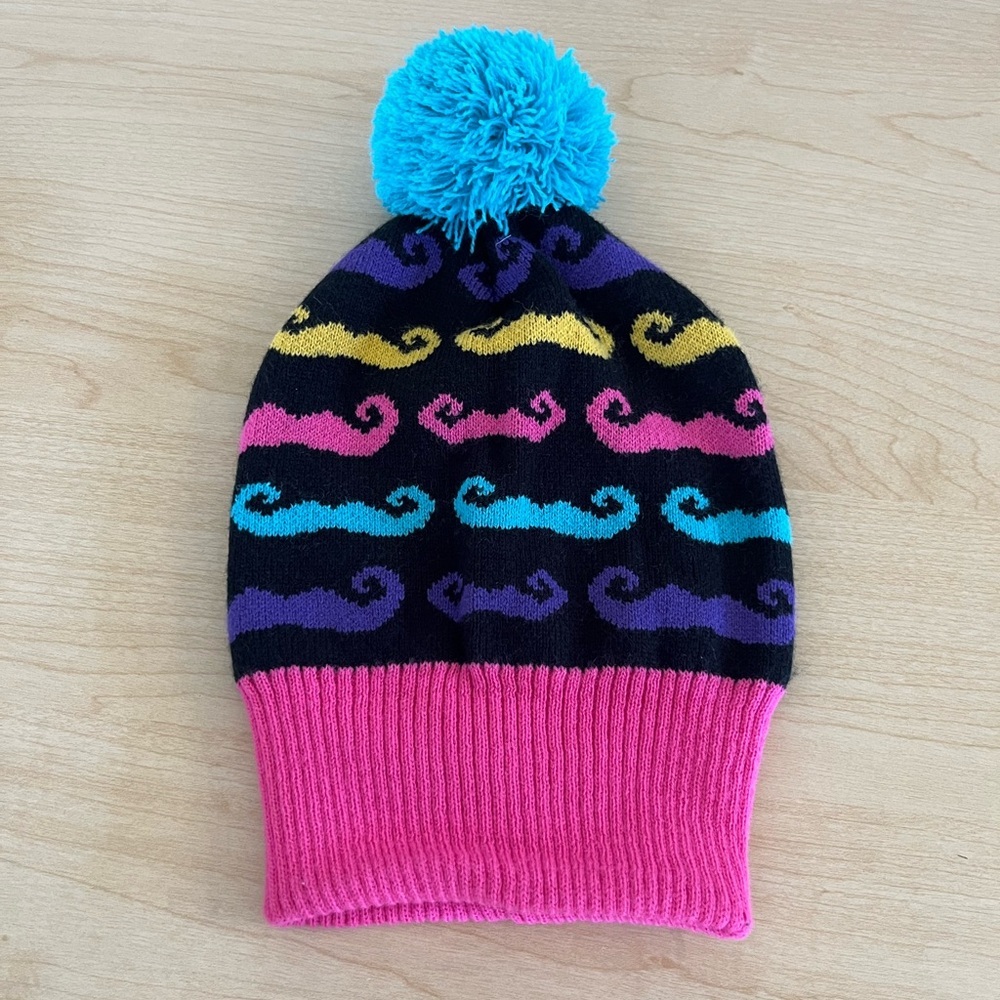 2010s mustache era beanie